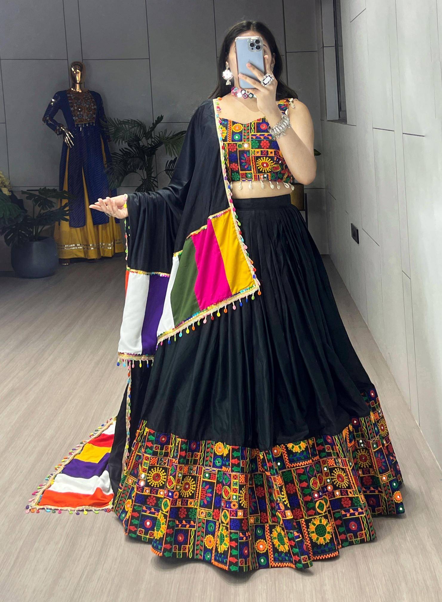 GRTN 8046 BLK Rayon Retail Lehenga Choli Market in Delhi